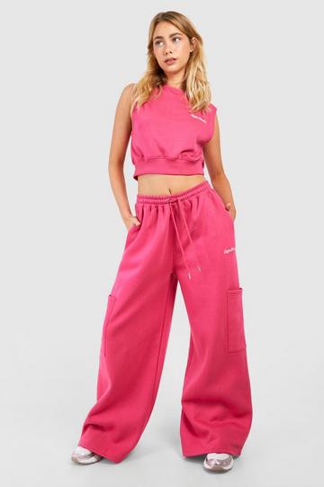 Dsgn Studio Script Cargo Pocket Jogger hot pink