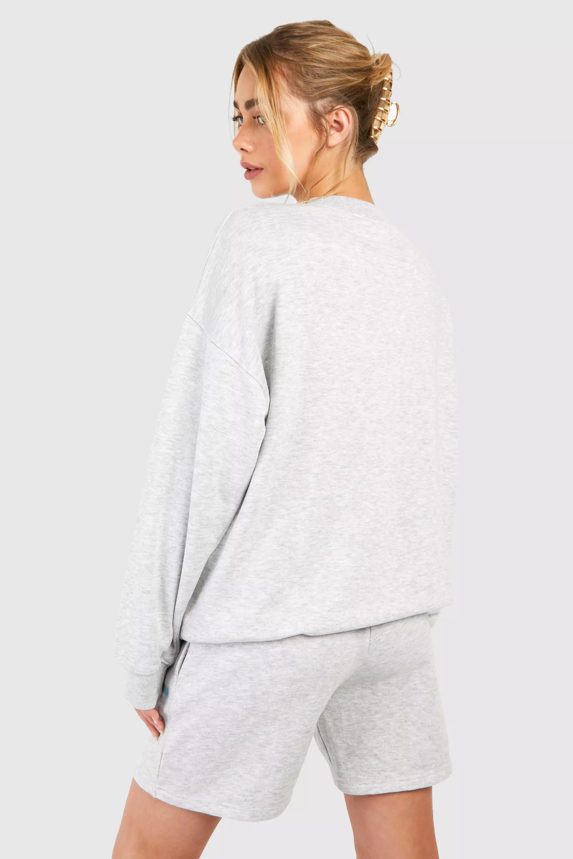 Ash grey Dsgn Studio Script Oversized Sweatshirt  alternative image
