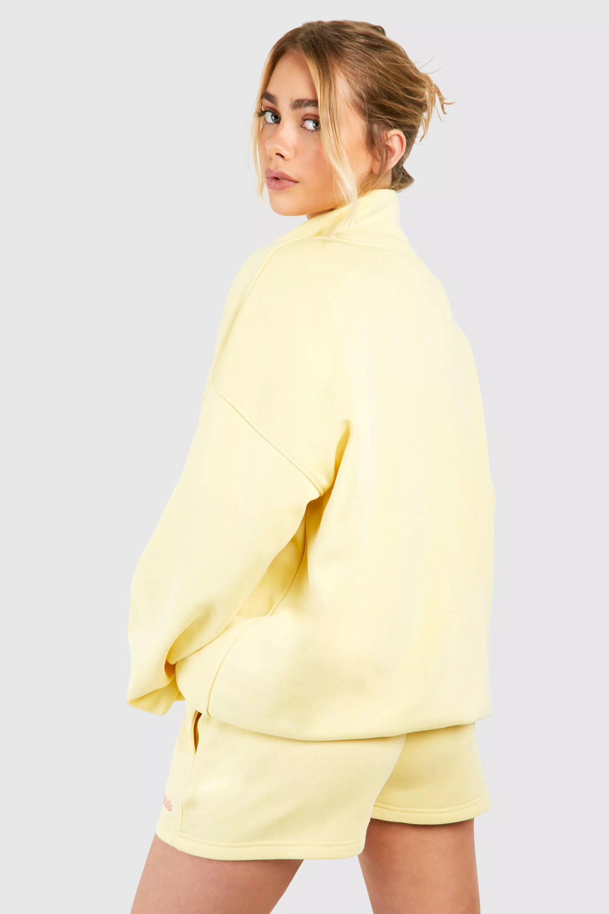 Lemon Dsgn Studio Script Oversized Half Zip Sweatshirt alternative image