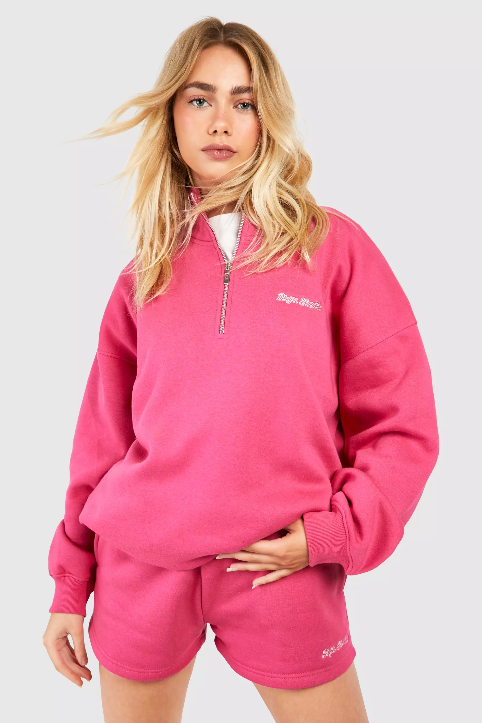 Dsgn Studio Script Oversized Half Zip Sweatshirt  alternative image