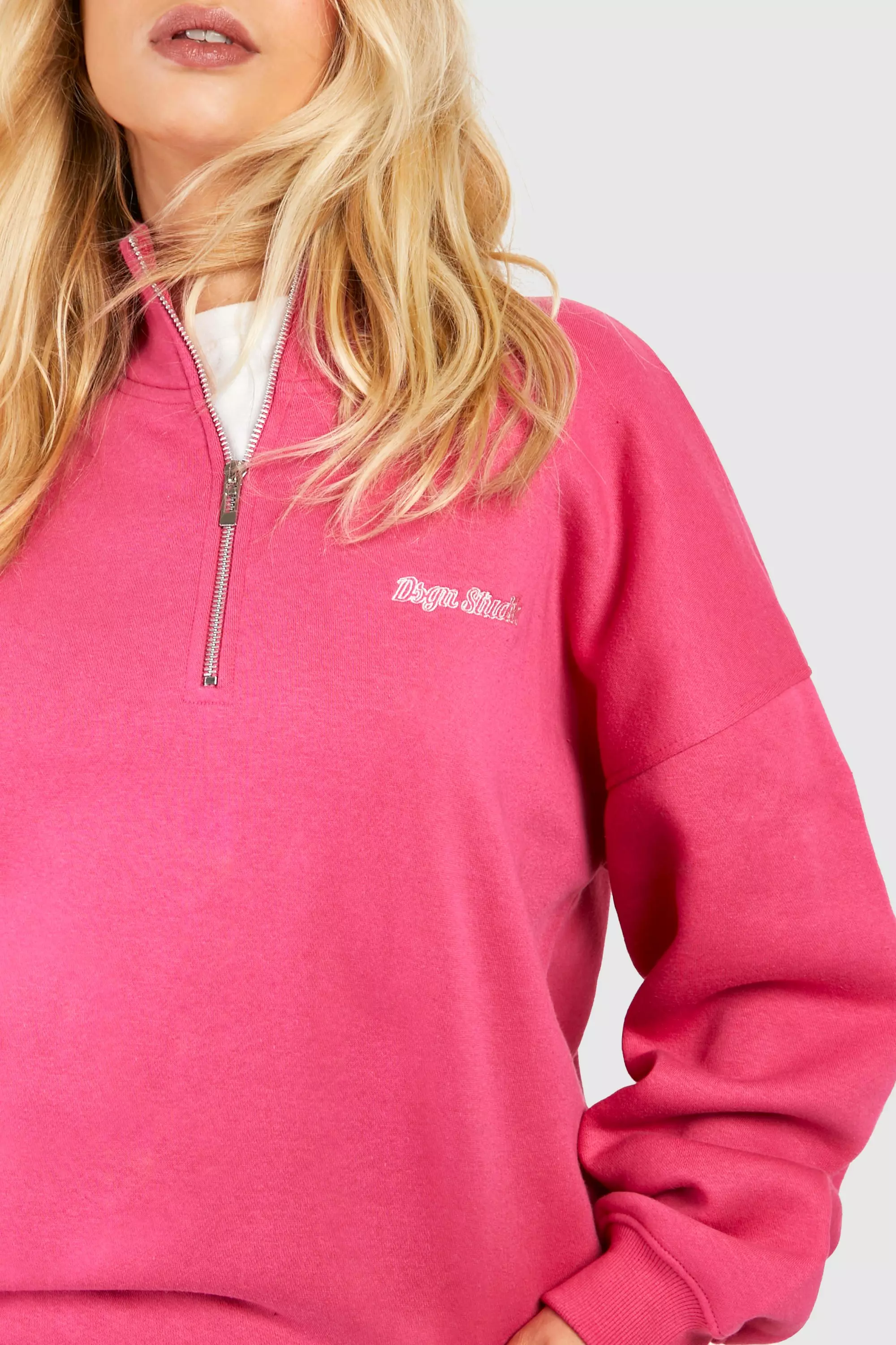 Dsgn Studio Script Oversized Half Zip Sweatshirt  alternative image