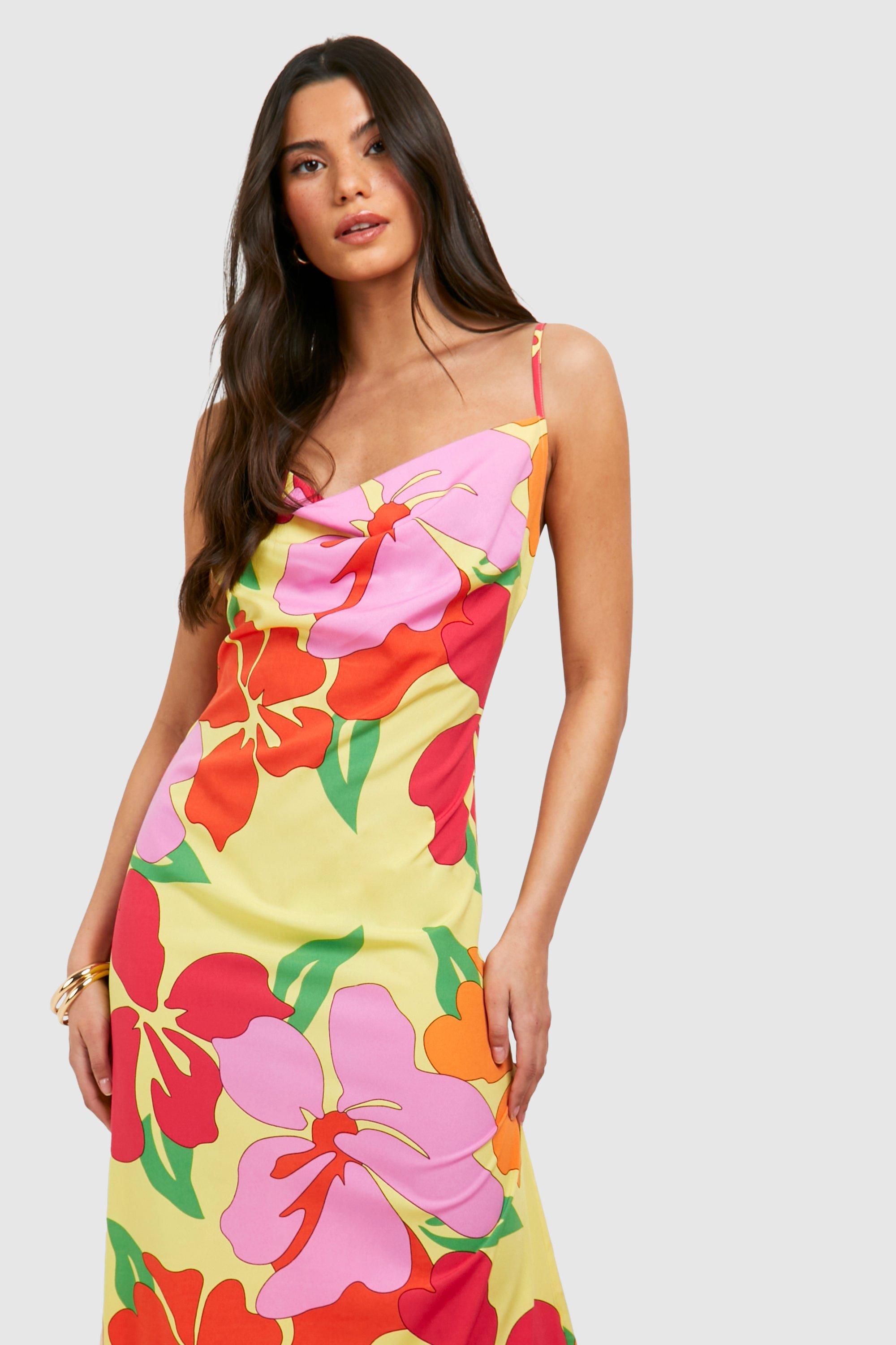 Floral Cowl Maxi Slip Dress | boohoo