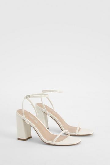 Wide Fit 2 Part Block Heels white