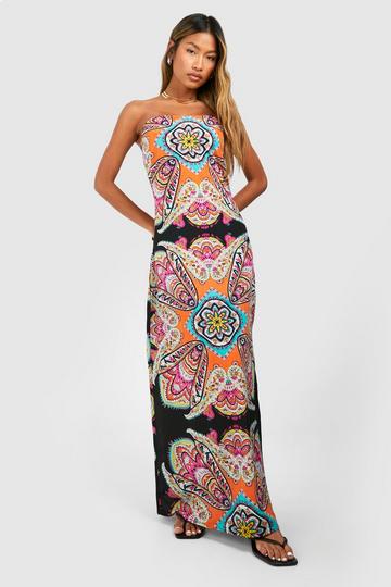 Paisley Maxi Jurk black