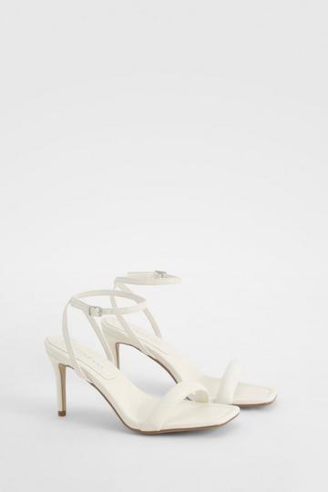 Square Toe Padded Heels white