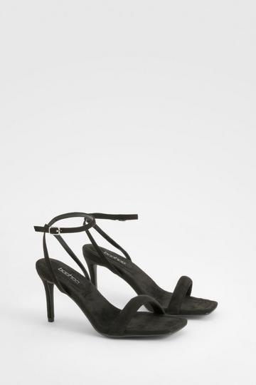 Black Square Toe Padded Heels