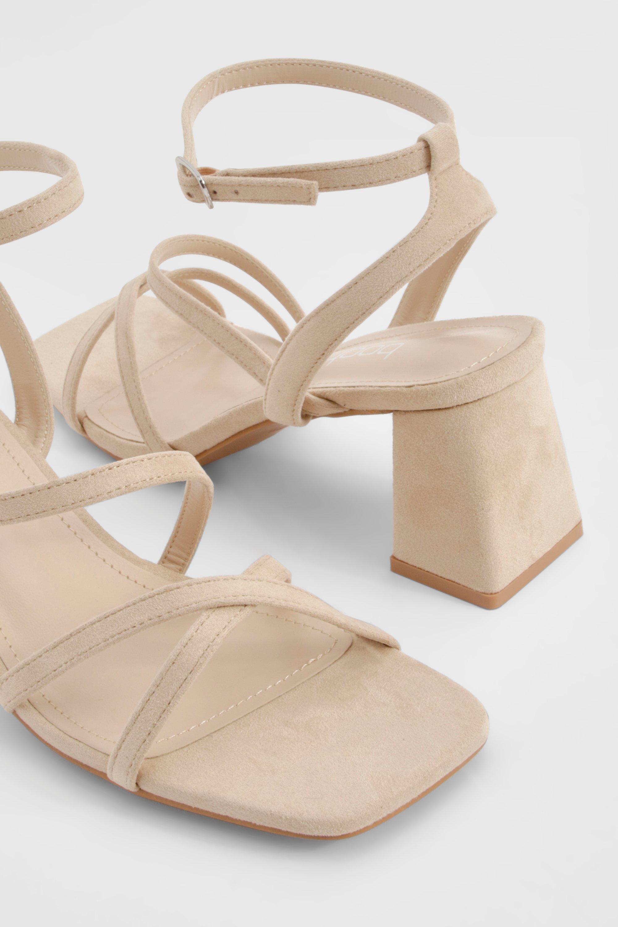 Beige low shops block heels