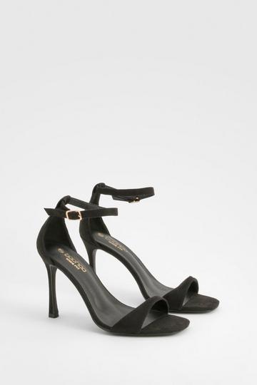 Wide Fit High 2 Part Barely There Heels black