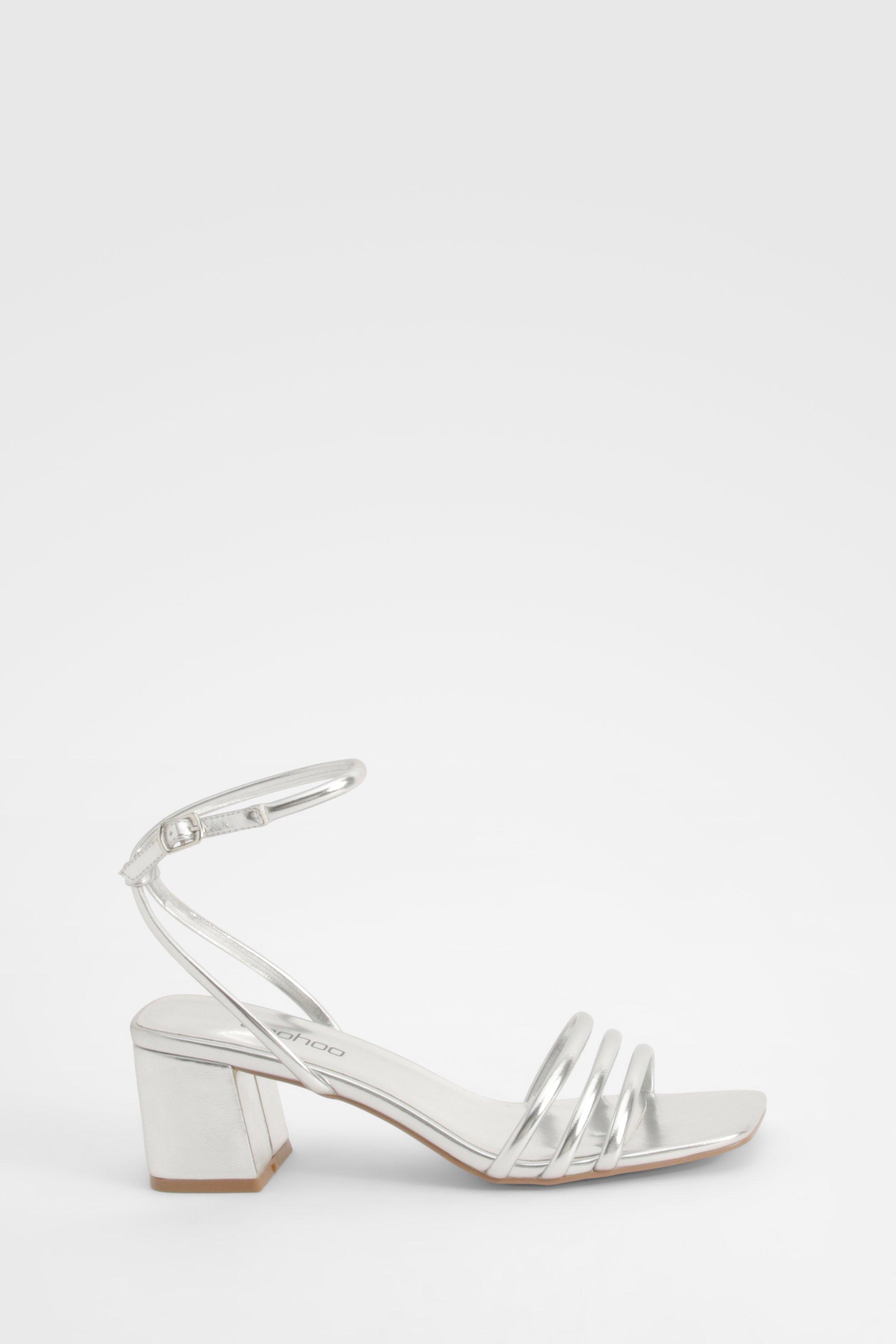 Low block heel sandals grey store