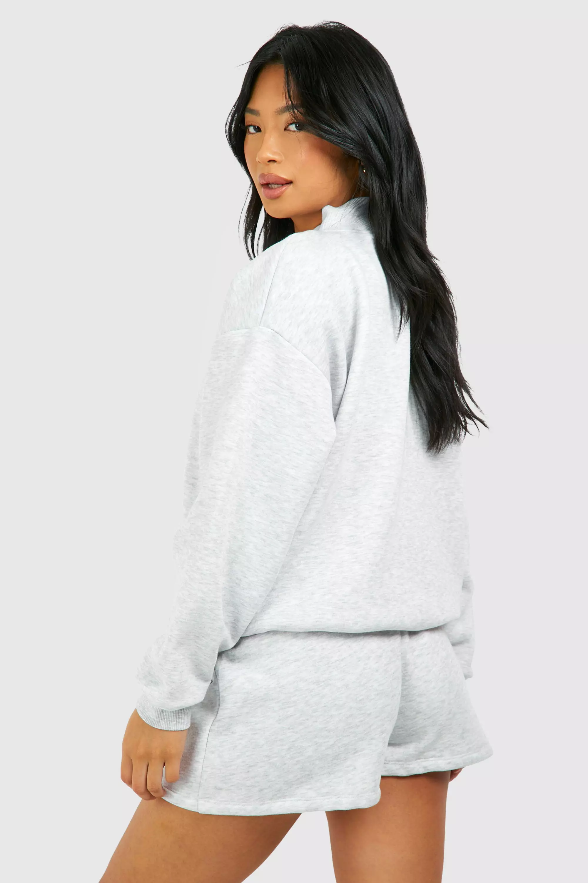 Grey Petite Dsgn Bomber Short Tracksuit صورة بديلة