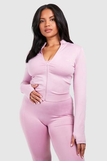 Plus Dsgn Studio Seamless Zip Through Top pink