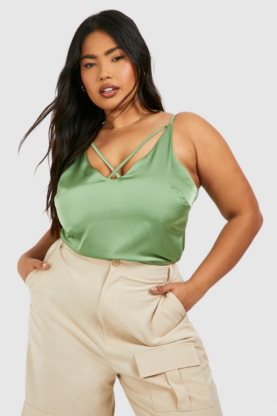 Sage Plus Double Strap Detail Cami Top  image number 1
