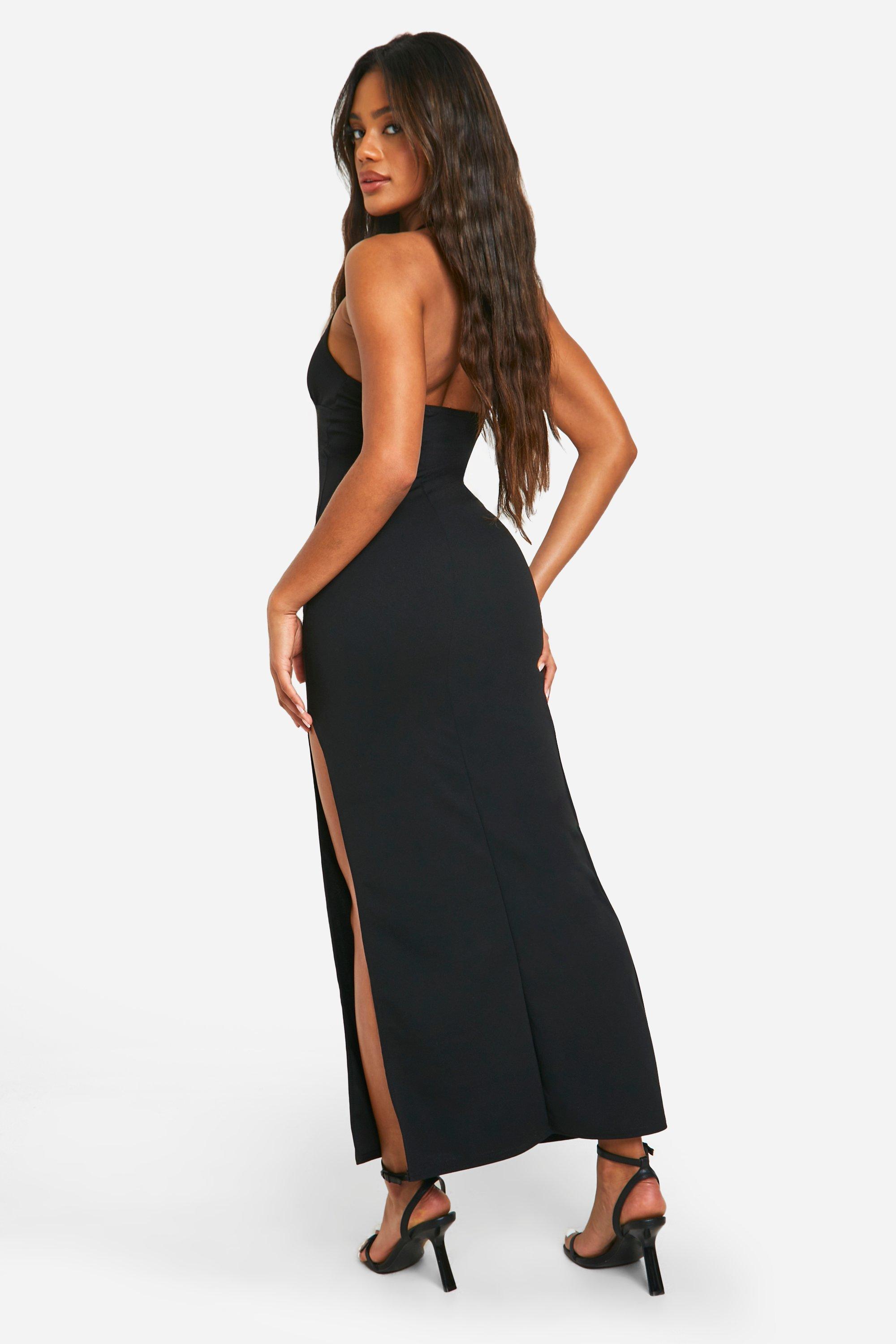 Plunge maxi dress with split hotsell