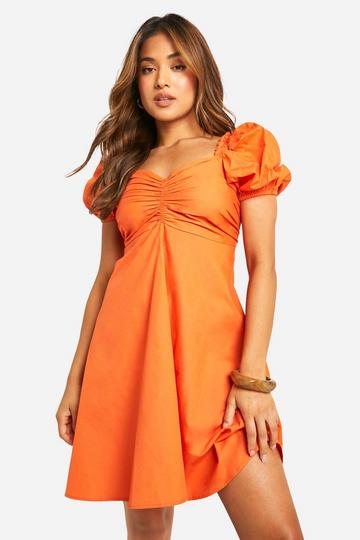 Petite Baby Doll Mini Dress orange