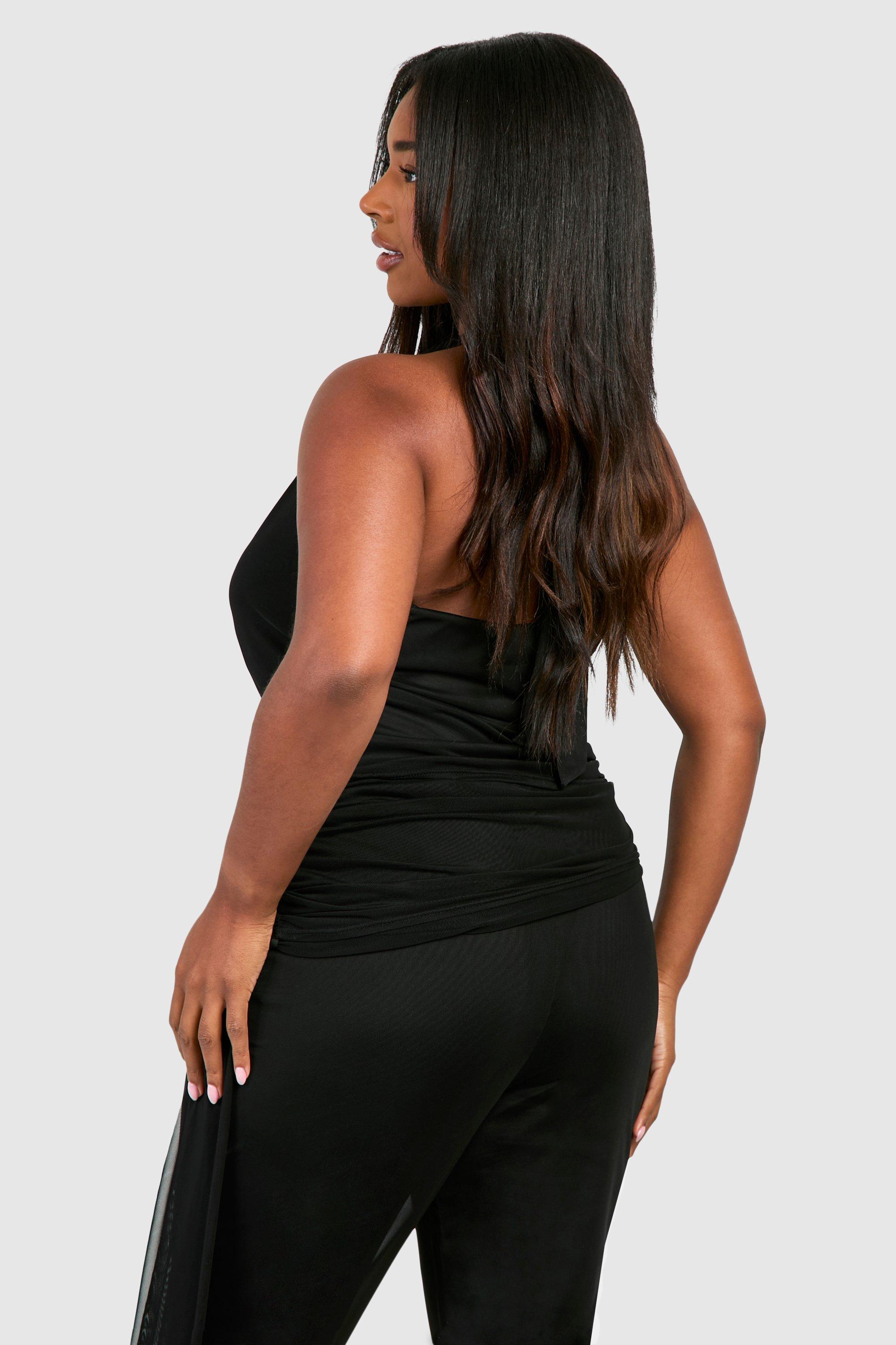 売れ筋商品|||エロクイ カットソー トップス レディース Plus Size Cowl Halter Top Black onyx Tops | Plus Cowl Neck Halter Top | boohoo