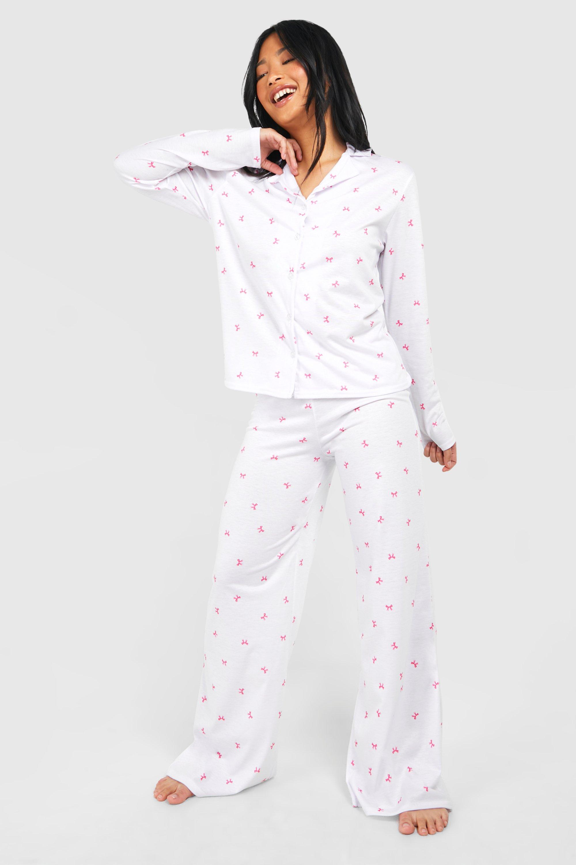 Petite Bow Print Pyjama Set