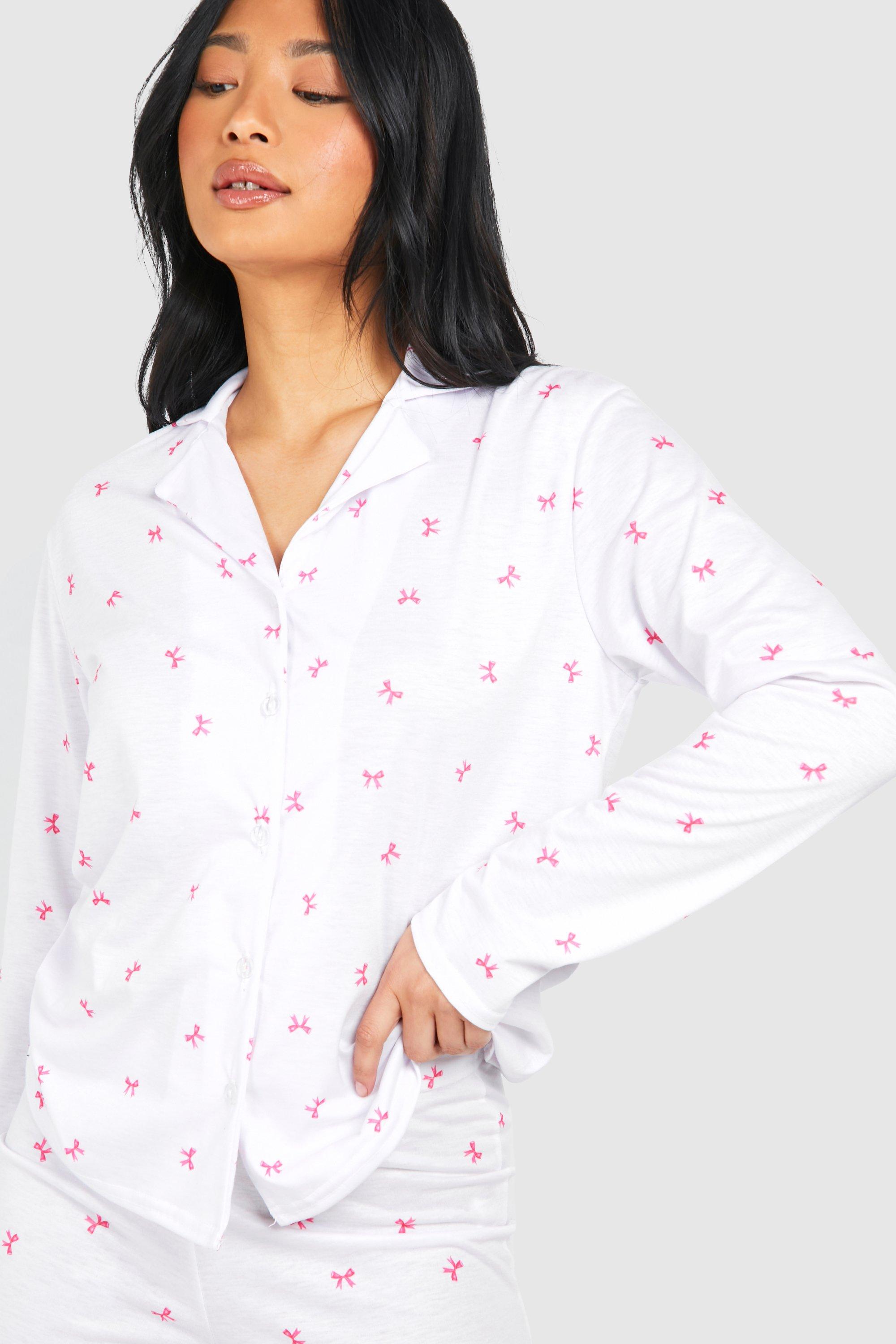 Petite Bow Print Pyjama Set