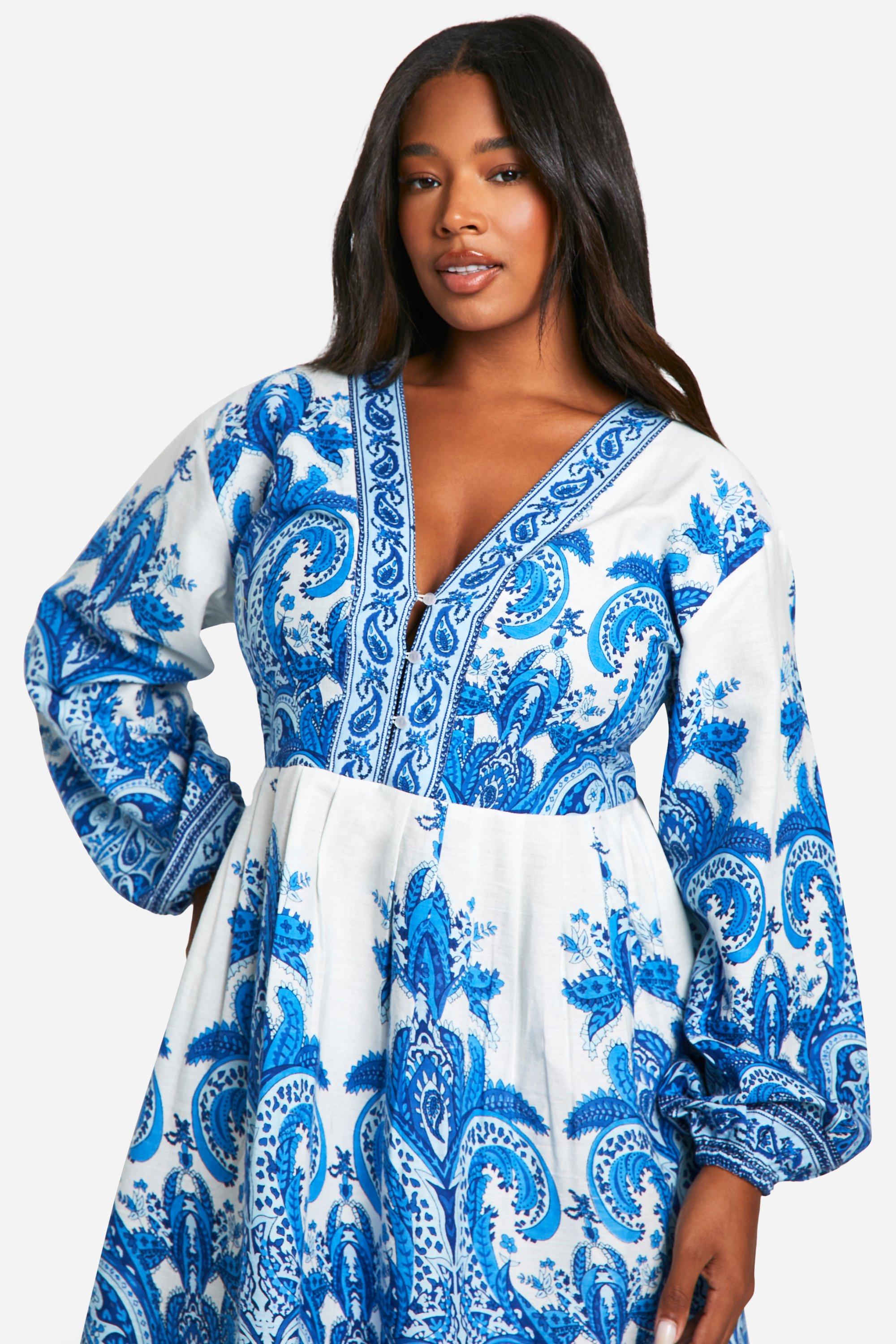 Paisley smock dress best sale