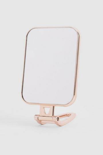 Gold Metallic Foldable Tabletop Travel Mirror