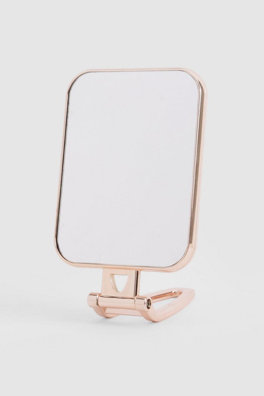 Gold Foldable Tabletop Travel Mirror  image number 1