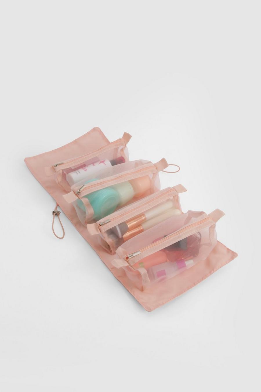 Pink Foldable Travel Cosmetic & Makeup Organiser 