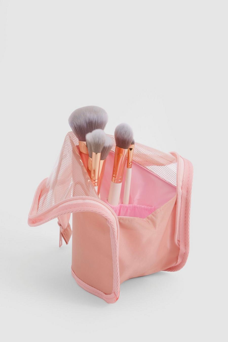 Pink Makeup Brush Travel Organizer
