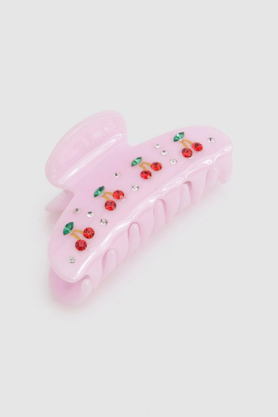 Pink Cherry Detail Claw Clip 
