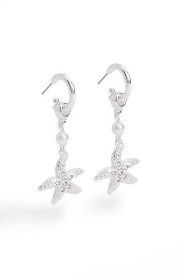 Silver Starfish Drop Earrings silver