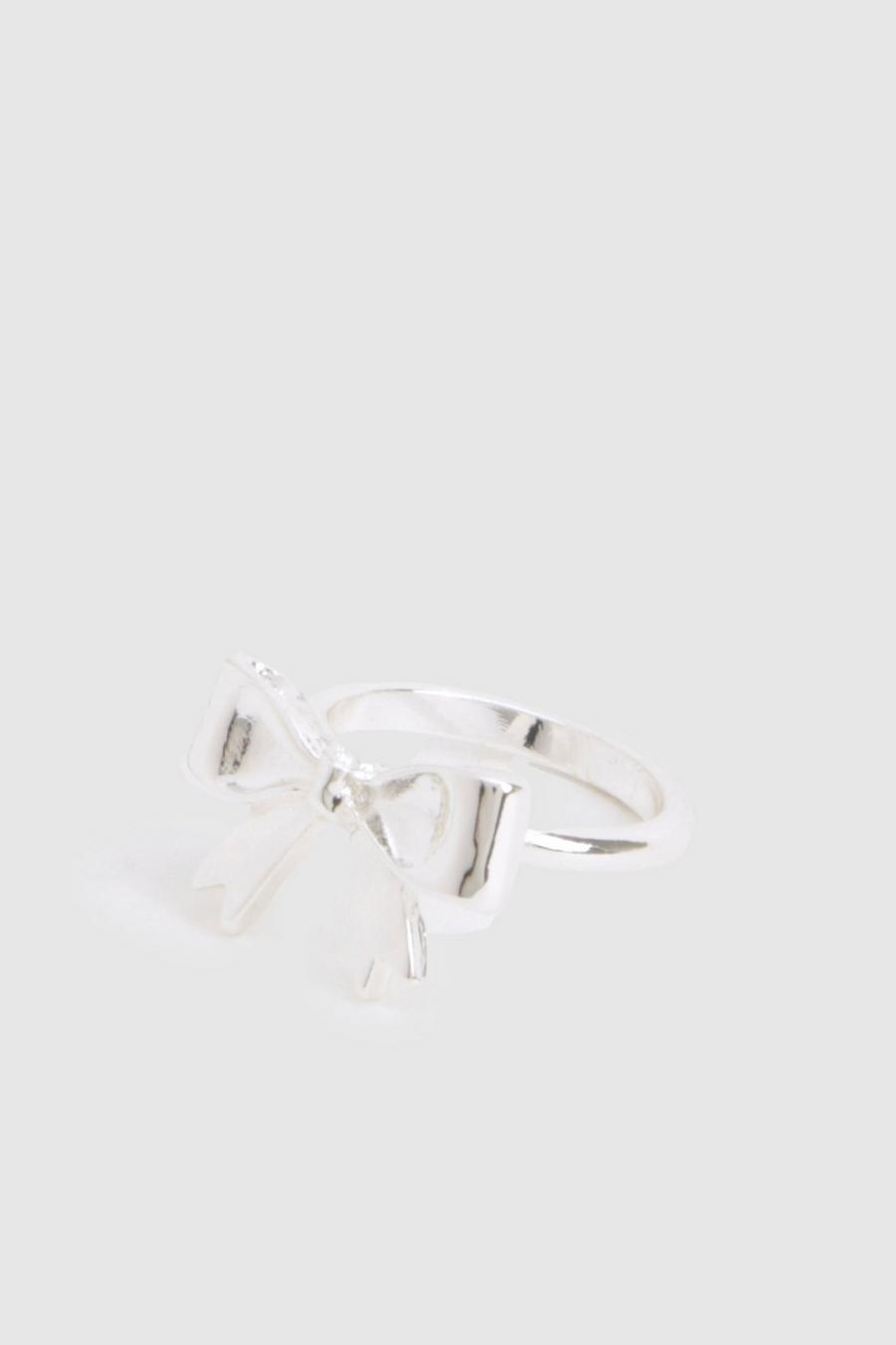 Silver Bow Detail Ring  image number 1
