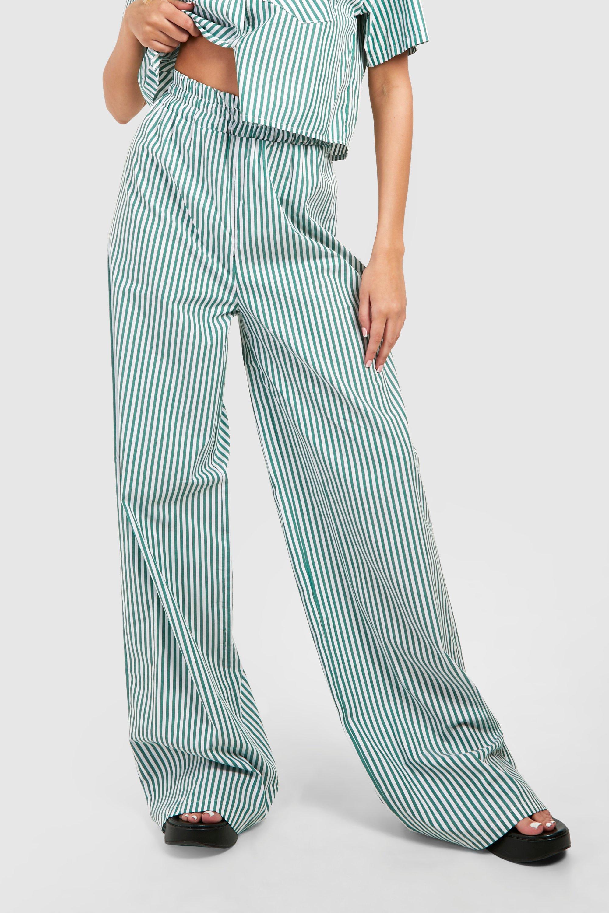 Tall Woven Pinstripe Wide Leg Trousers