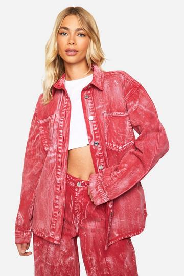 Red Red Wash Oversized Denim Shacket