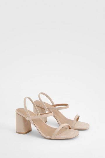 Nude Wide Fit Elasticated 2 Part Block Heels