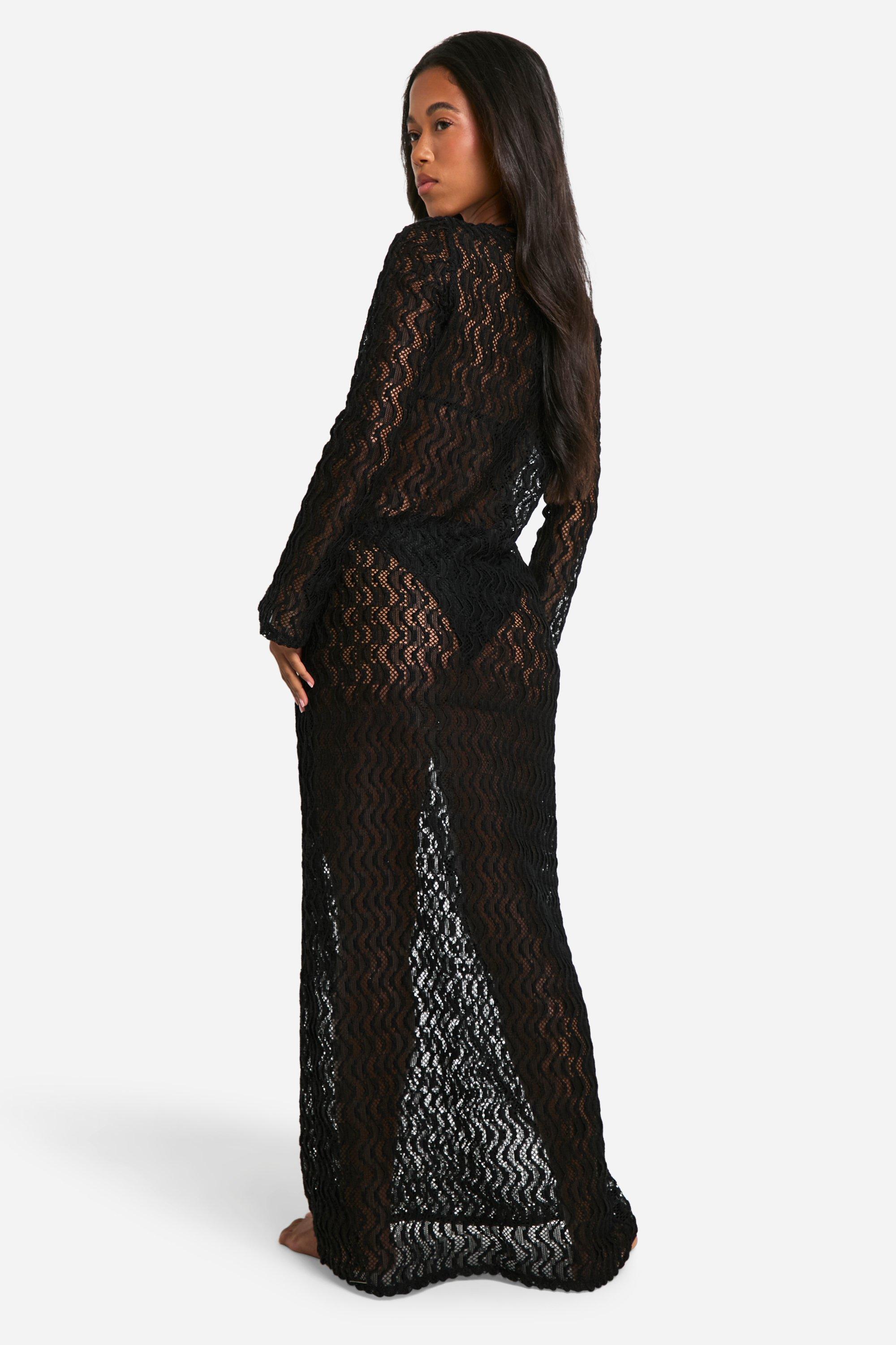 Textured Lace Beach Maxi Cover-up Dress | boohoo CA