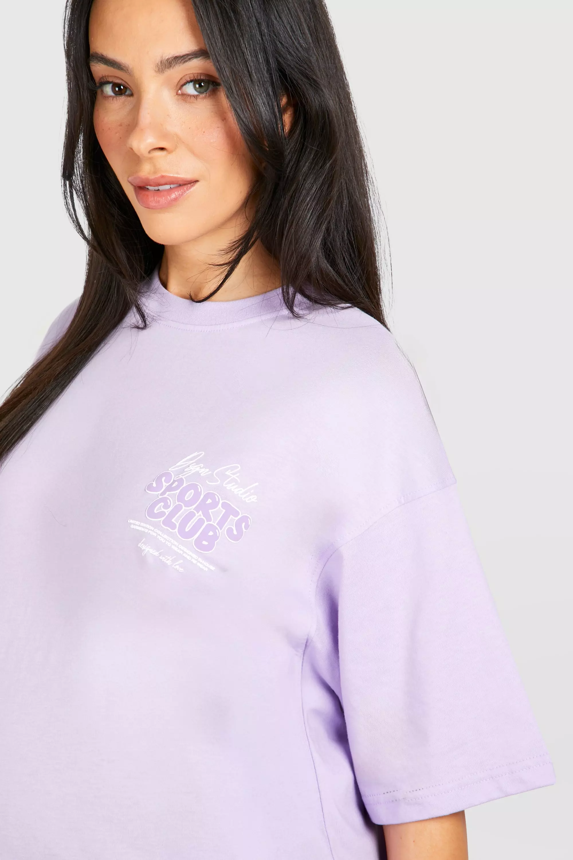 Lilac Maternity Sports Club T-shirt And Short Tracksuit  صورة بديلة