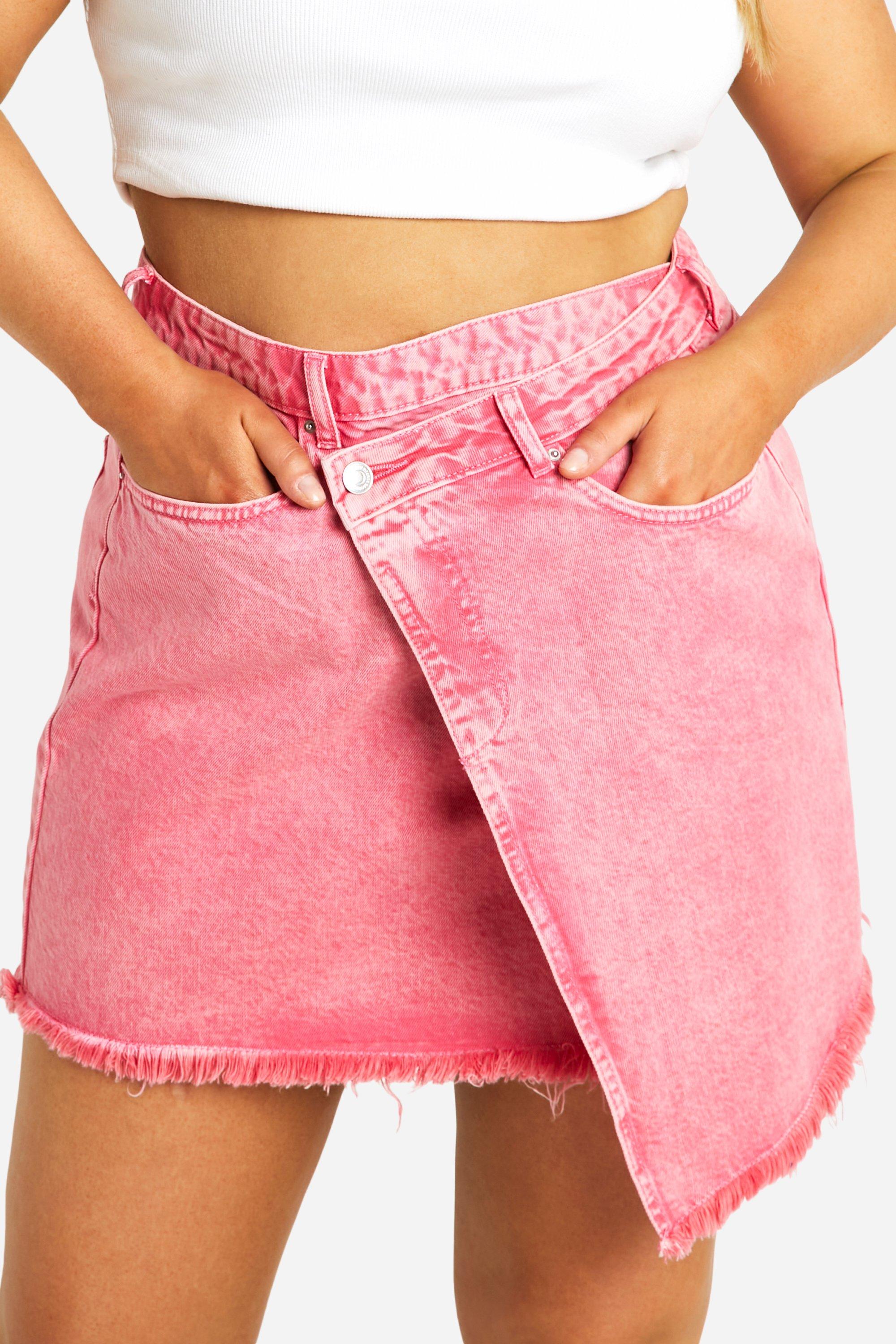 Pink denim skirt nz online