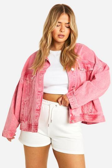 Pink Plus Pink Acid Wash Denim Jacket