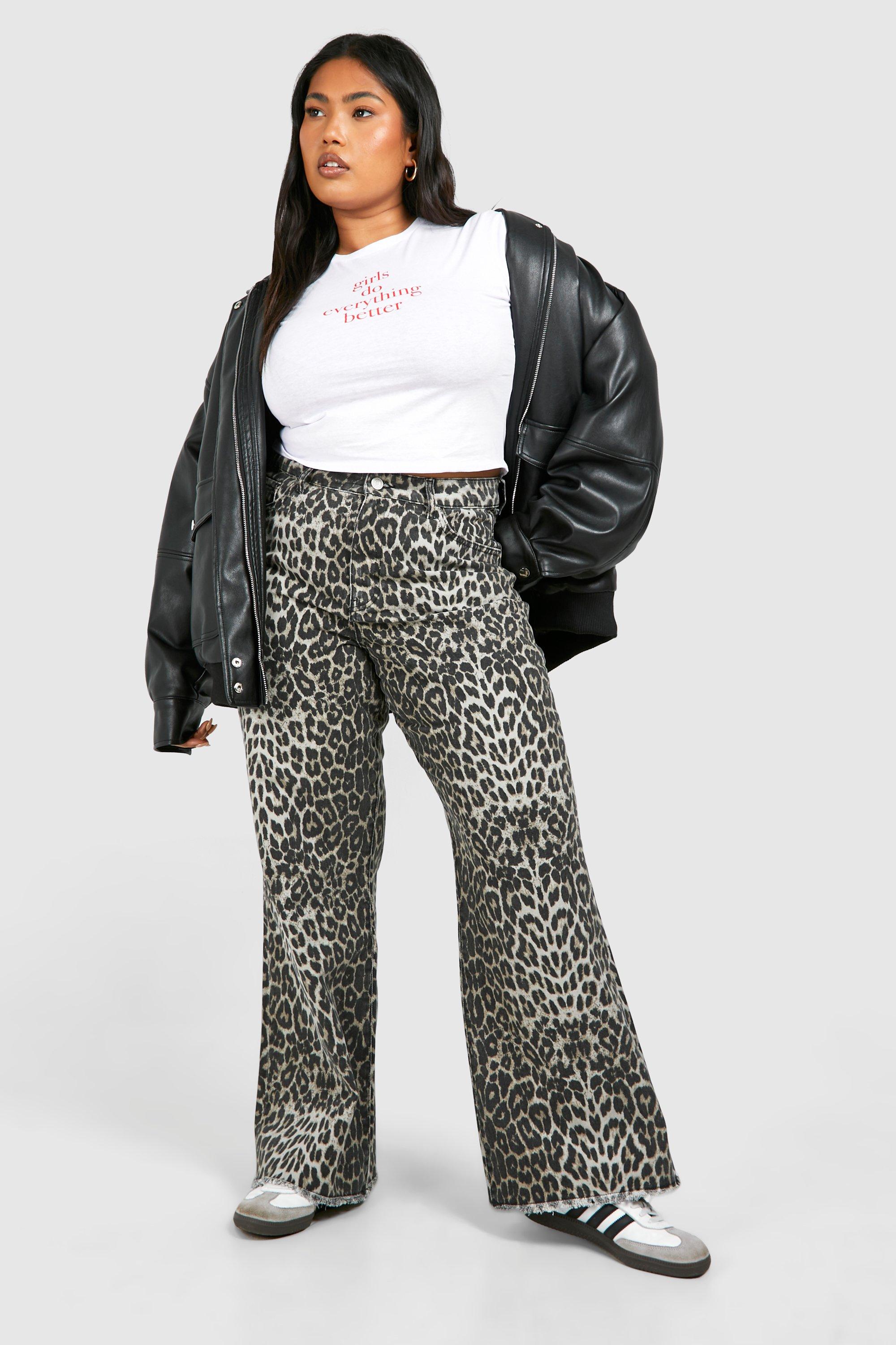 Plus Leopard Straight Leg Jean boohoo IE