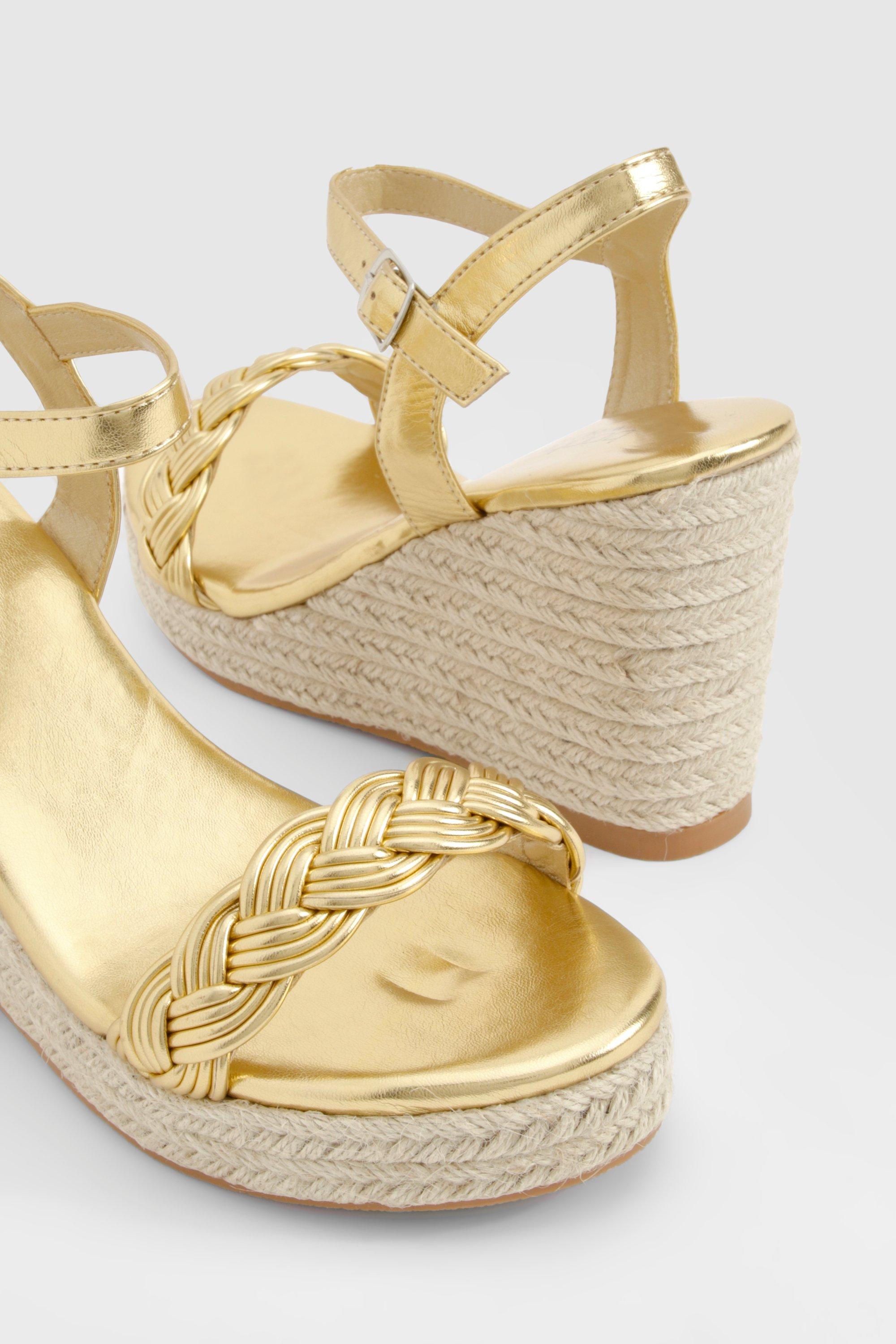 Gold wedges boohoo hotsell