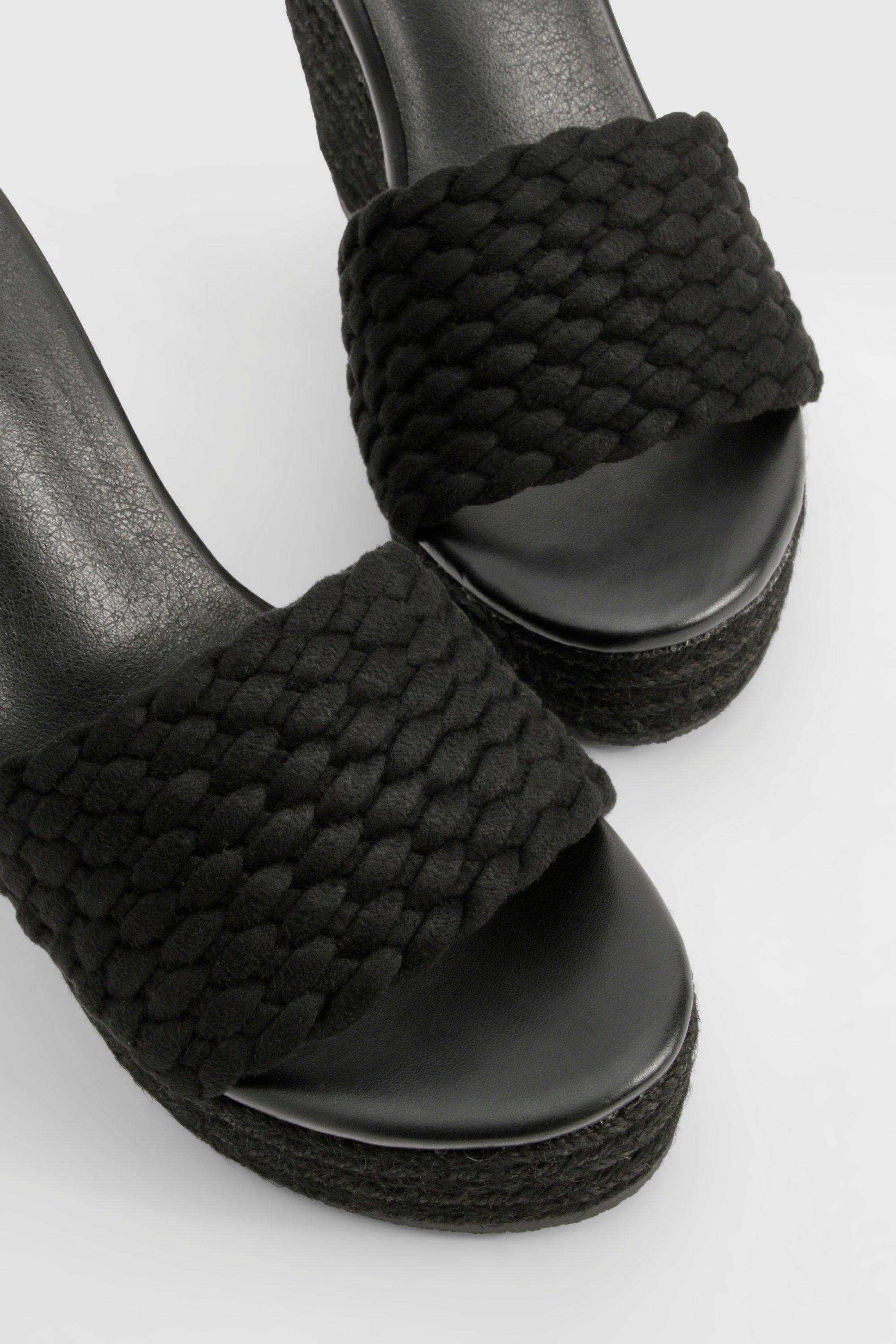 Black mule wedges hot sale