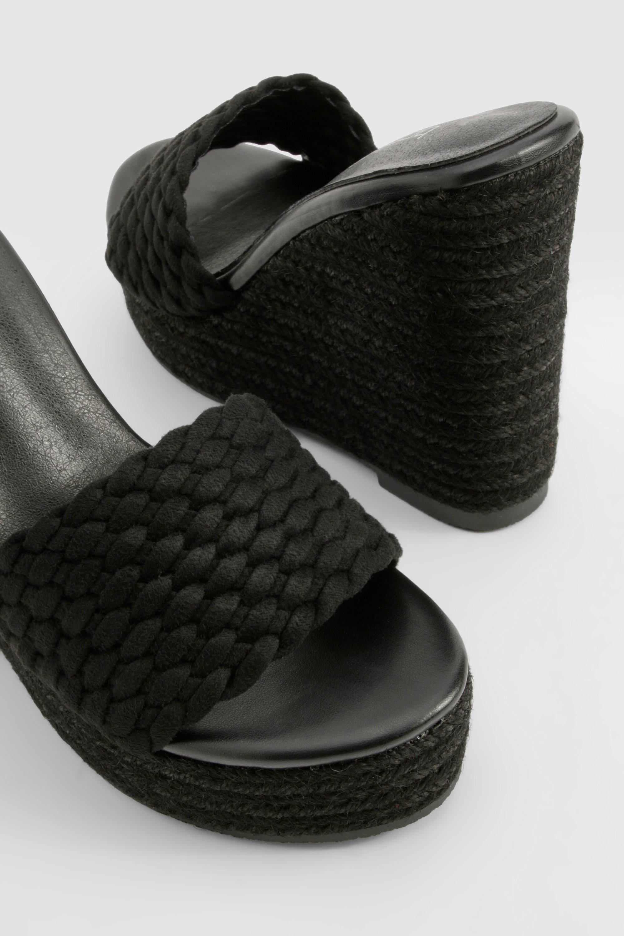 Black woven mules store