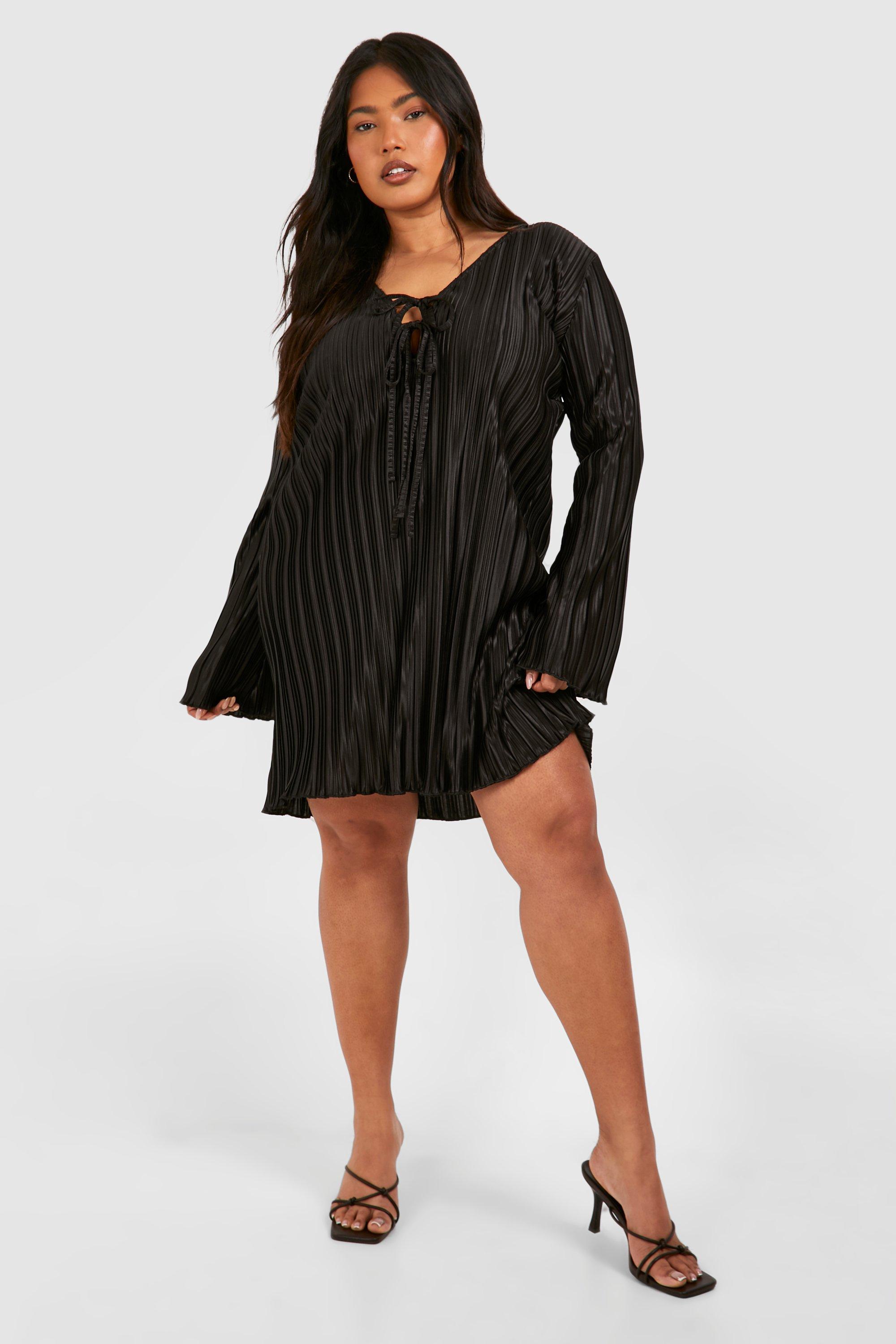 Boohoo black shift dress best sale