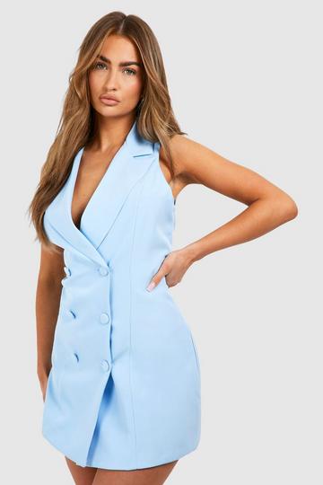 Sleeveless Blazer Dress blue