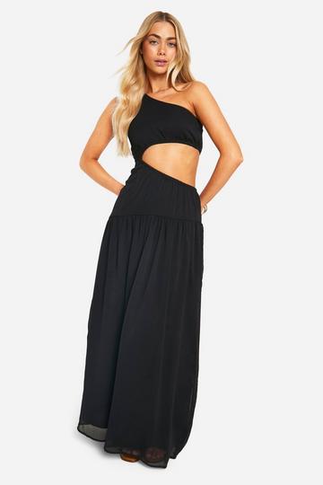 Chiffon Split Maxi Dress black