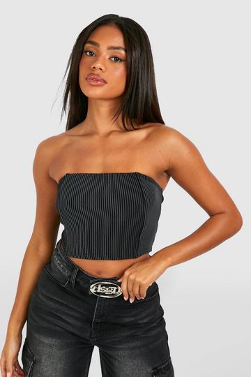Bandeau Korset Met Krijtstrepen black