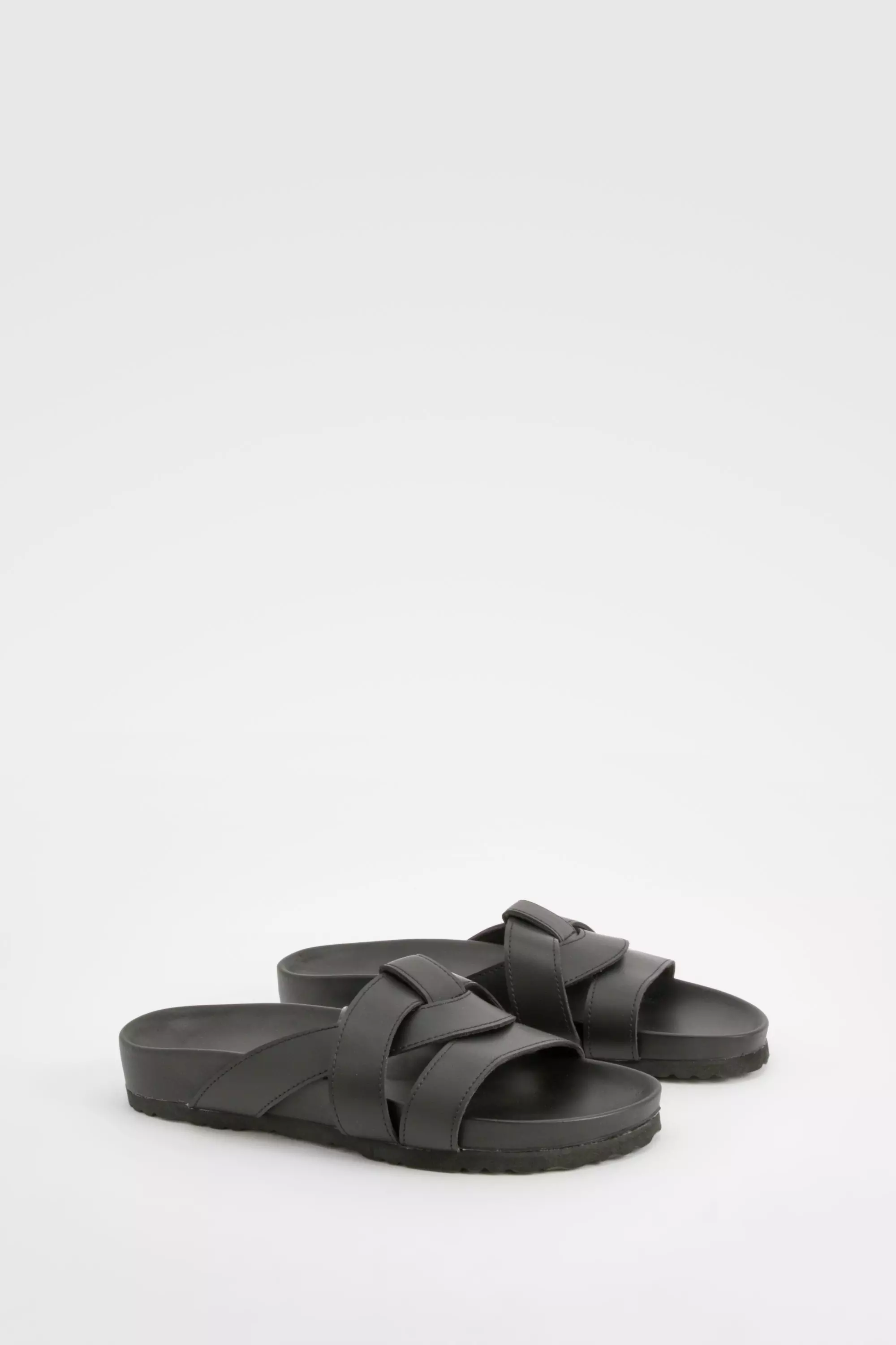 Black Wide Fit Twist Front Sliders alternative image