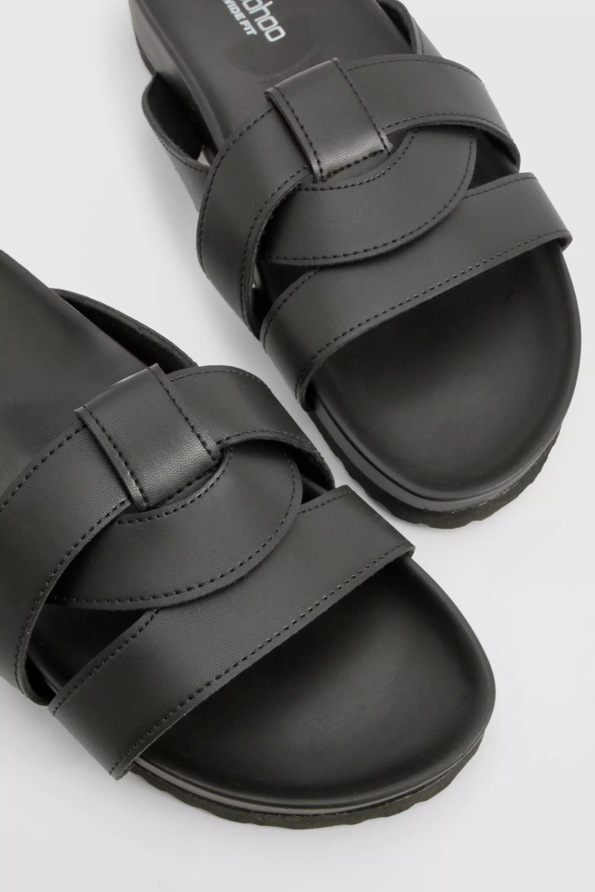 Black Wide Fit Twist Front Sliders alternative image