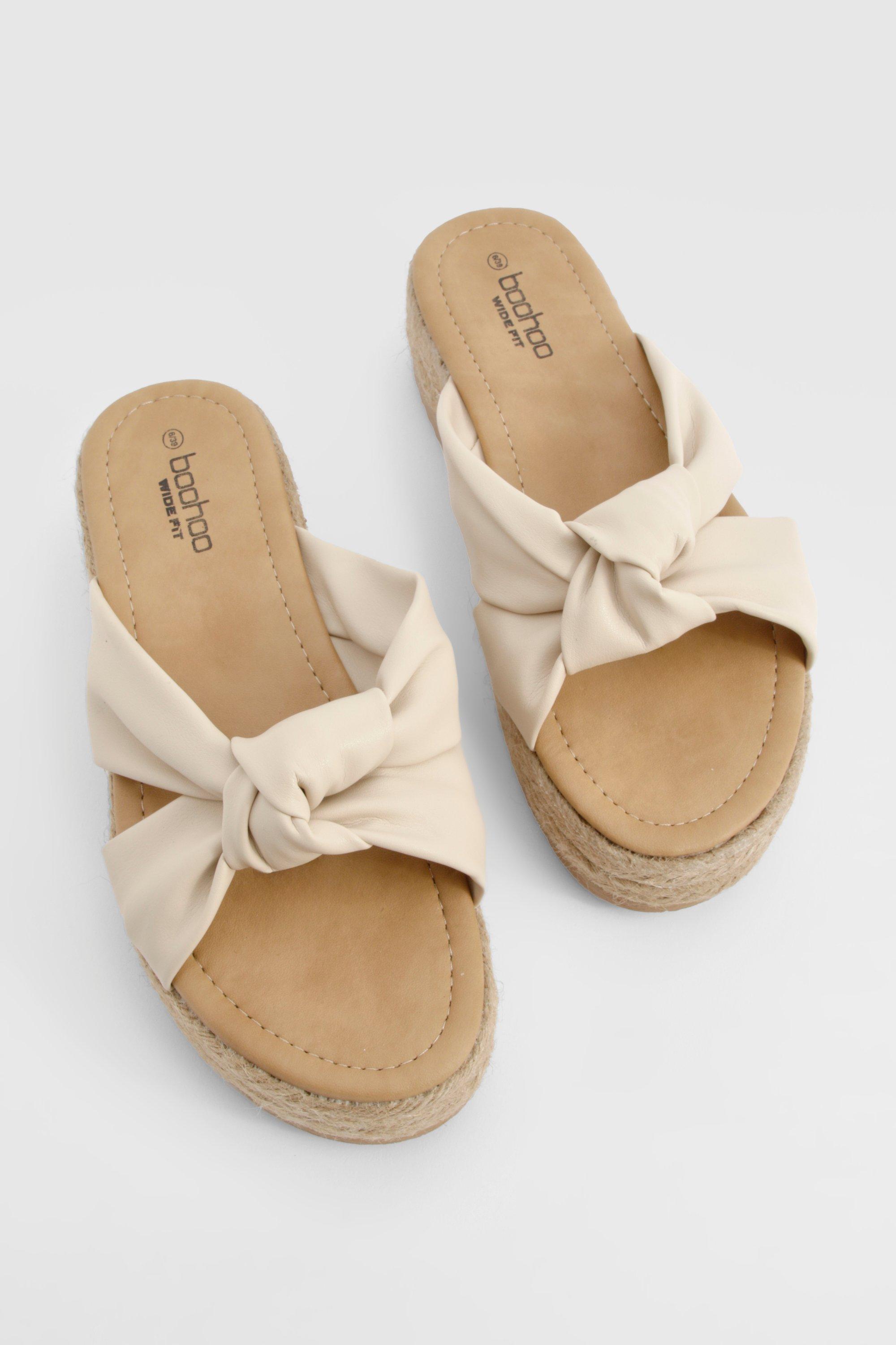 Wide Fit Soft Knot Flatforms boohoo CA