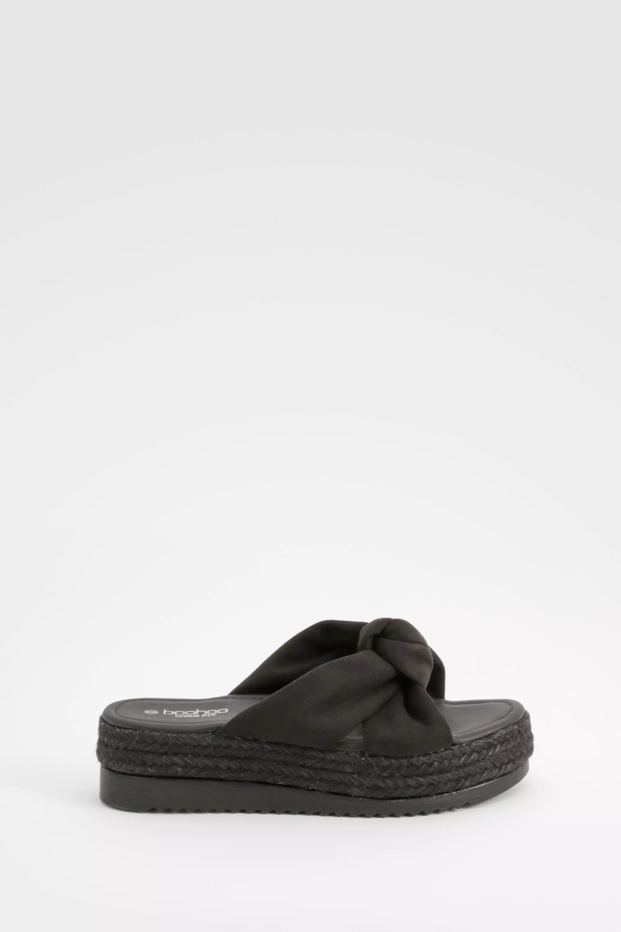Black Wide Fit Soft Knot Flatforms alternative image