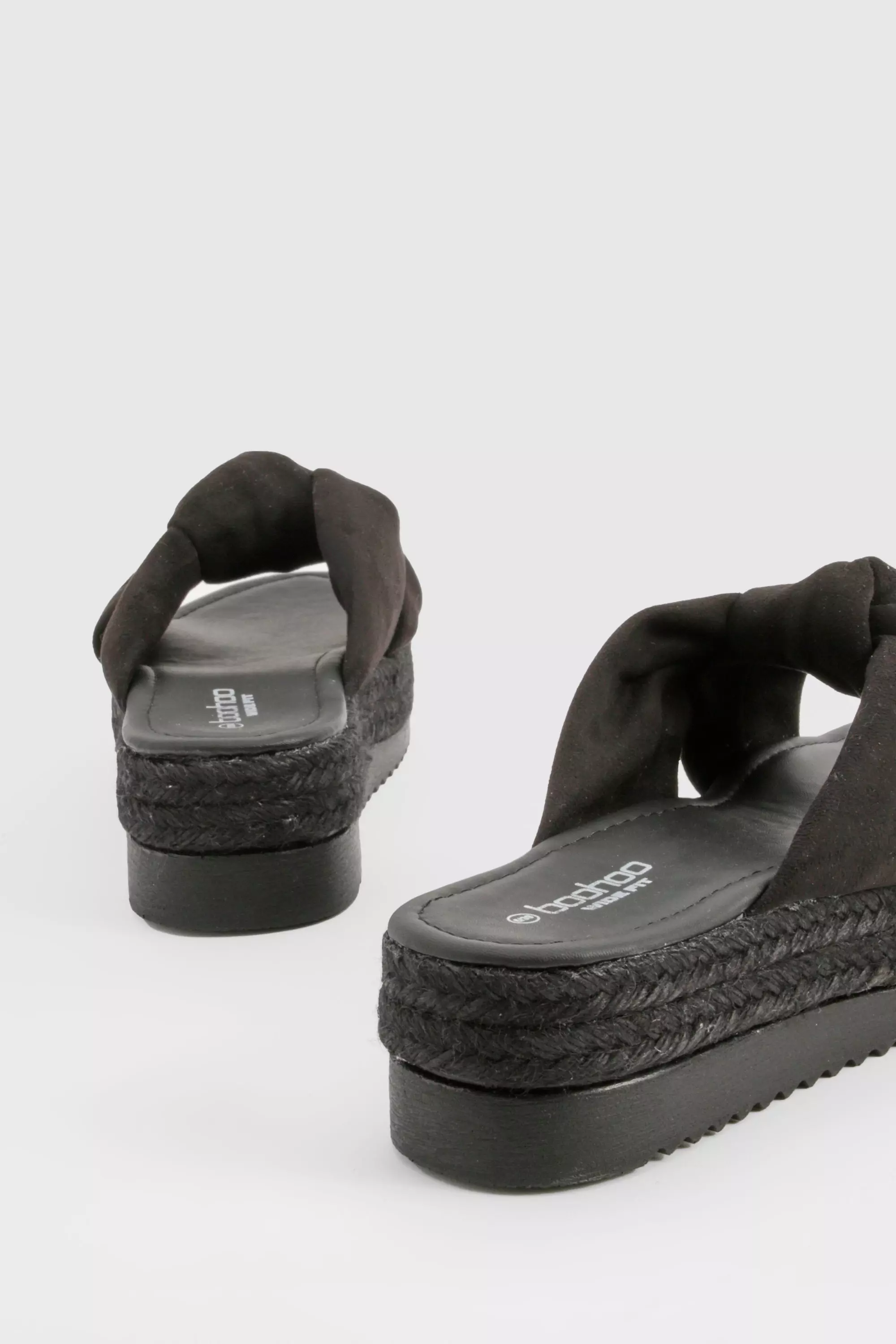 Black Wide Fit Soft Knot Flatforms alternative image