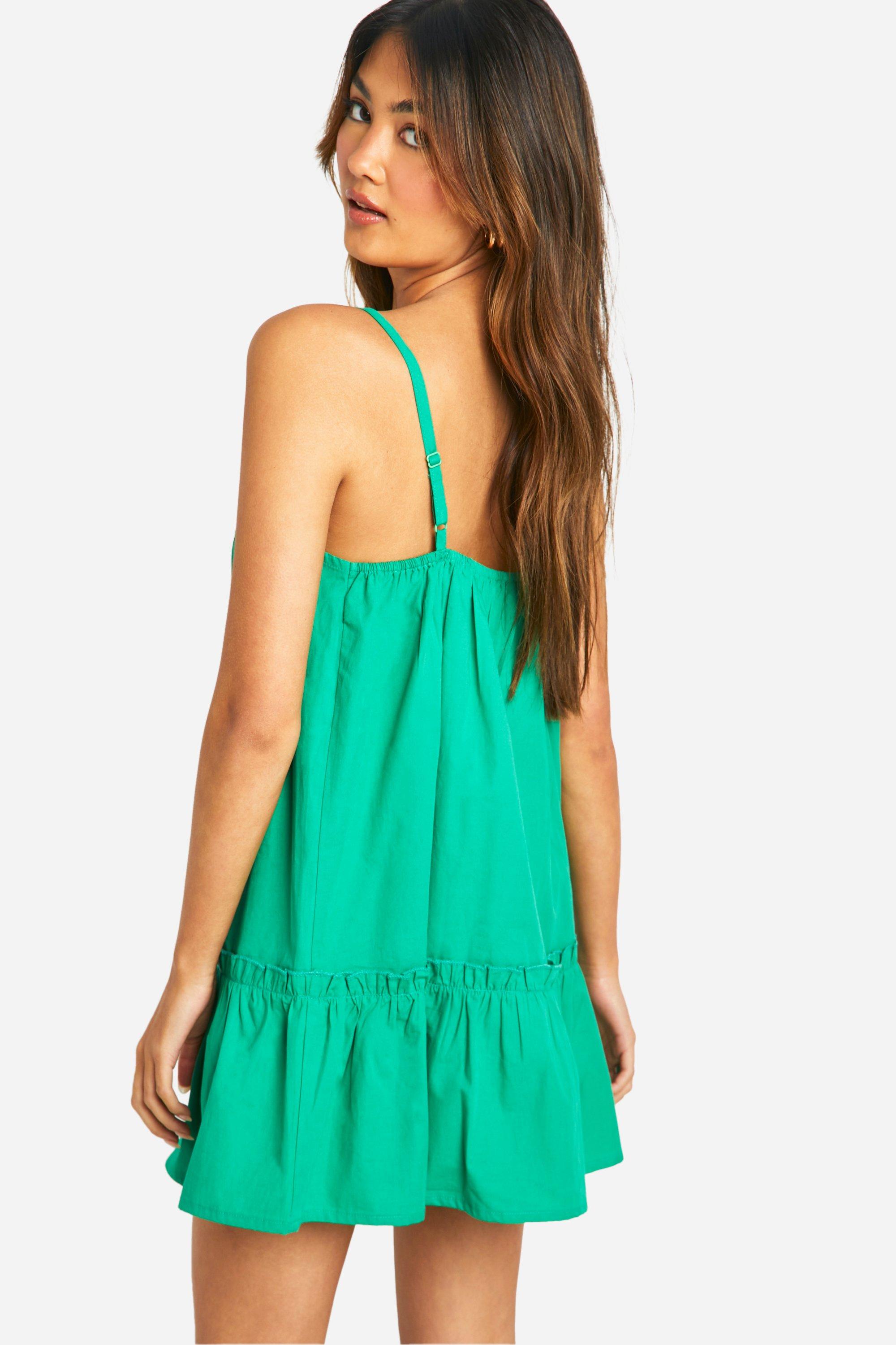 Boohoo ruffle hem dress best sale